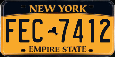 NY license plate FEC7412
