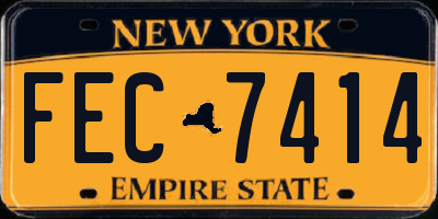 NY license plate FEC7414