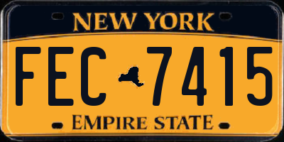 NY license plate FEC7415