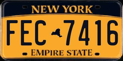 NY license plate FEC7416