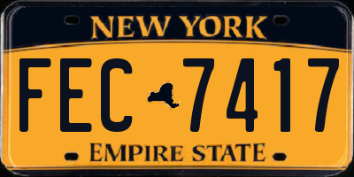 NY license plate FEC7417
