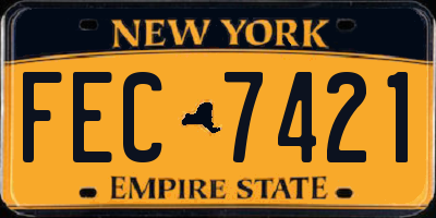 NY license plate FEC7421