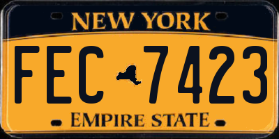 NY license plate FEC7423