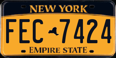 NY license plate FEC7424