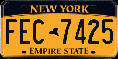 NY license plate FEC7425