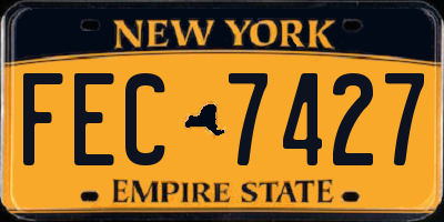 NY license plate FEC7427
