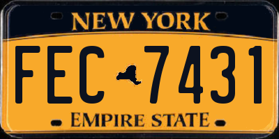NY license plate FEC7431