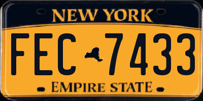 NY license plate FEC7433