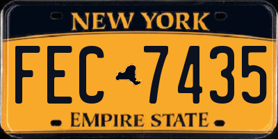 NY license plate FEC7435