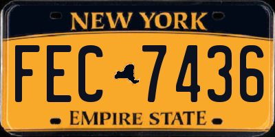 NY license plate FEC7436