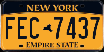 NY license plate FEC7437
