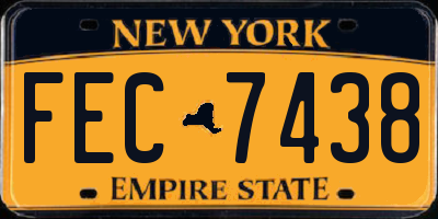 NY license plate FEC7438