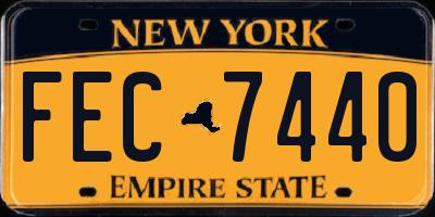 NY license plate FEC7440