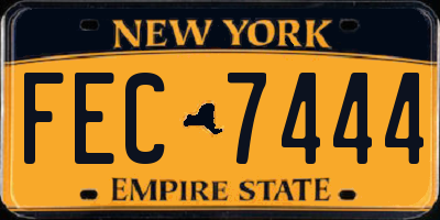 NY license plate FEC7444