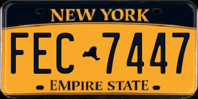 NY license plate FEC7447
