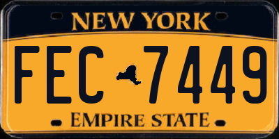 NY license plate FEC7449