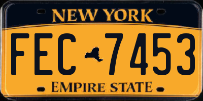 NY license plate FEC7453