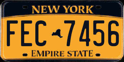 NY license plate FEC7456
