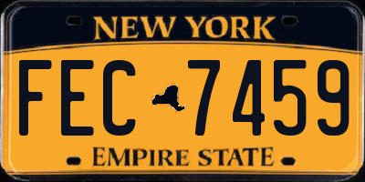 NY license plate FEC7459