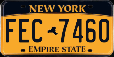 NY license plate FEC7460