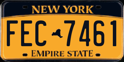 NY license plate FEC7461