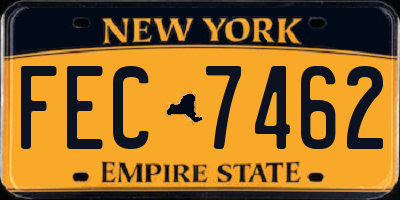 NY license plate FEC7462