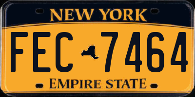 NY license plate FEC7464