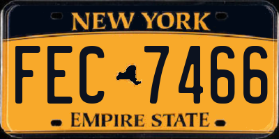 NY license plate FEC7466