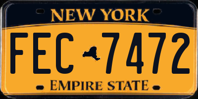 NY license plate FEC7472