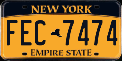 NY license plate FEC7474