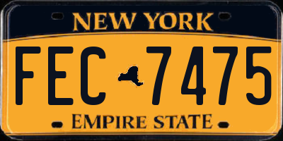 NY license plate FEC7475