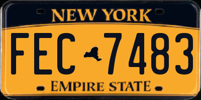 NY license plate FEC7483