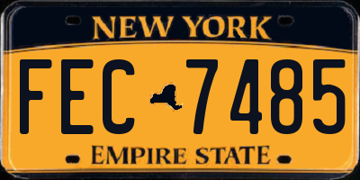 NY license plate FEC7485