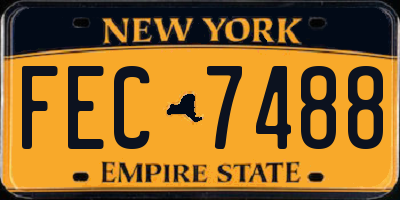 NY license plate FEC7488