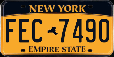 NY license plate FEC7490