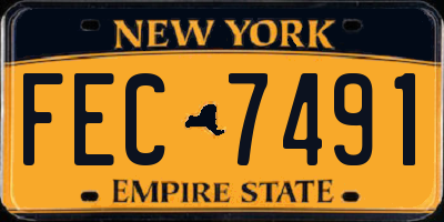 NY license plate FEC7491