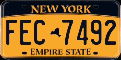 NY license plate FEC7492