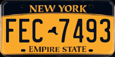 NY license plate FEC7493