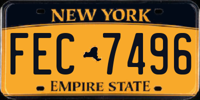 NY license plate FEC7496