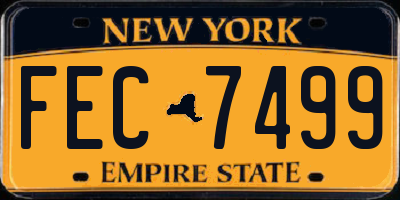 NY license plate FEC7499