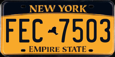 NY license plate FEC7503
