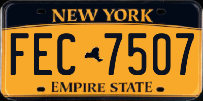 NY license plate FEC7507