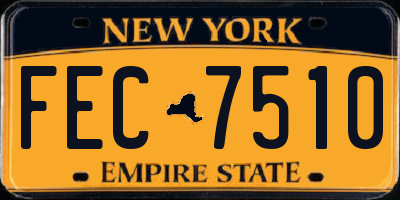NY license plate FEC7510