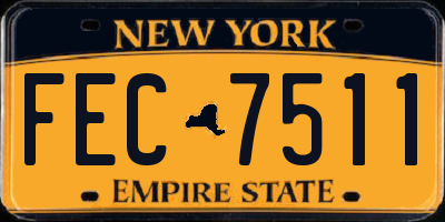 NY license plate FEC7511
