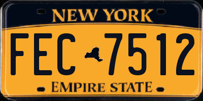NY license plate FEC7512