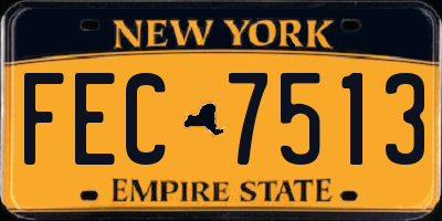 NY license plate FEC7513