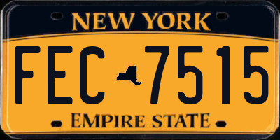 NY license plate FEC7515