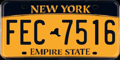NY license plate FEC7516