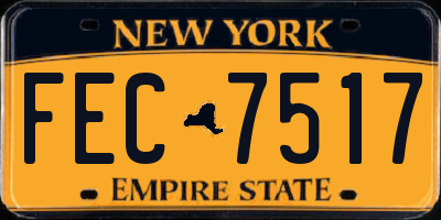 NY license plate FEC7517