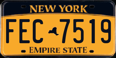 NY license plate FEC7519
